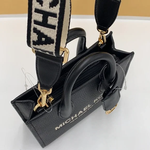 MICHAEL KORS Mirella Extra-Small Shopper XBody Crossbody Bag NWT Black color - Picture 7 of 14